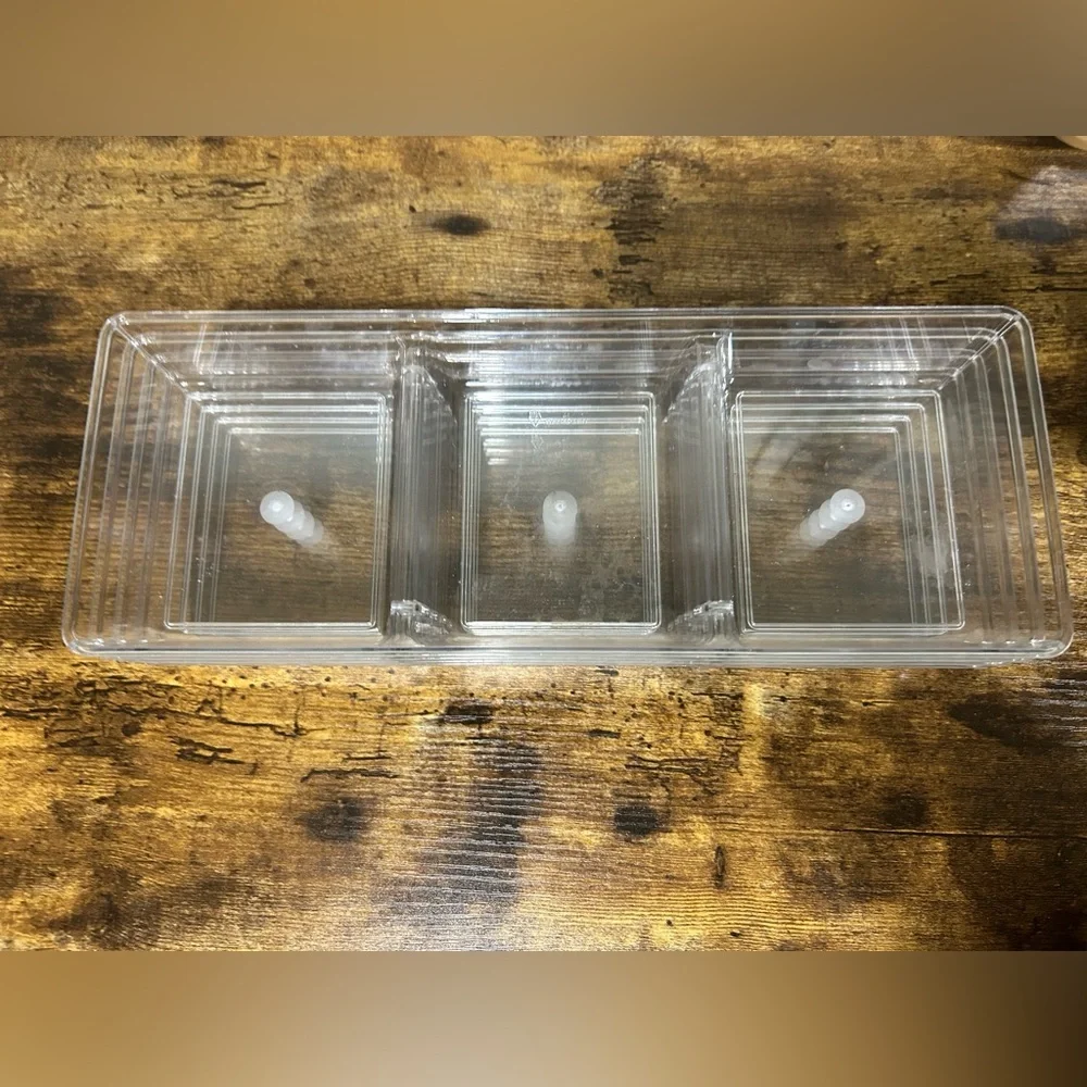 Clear Acrylic Organizer with Three Compartments